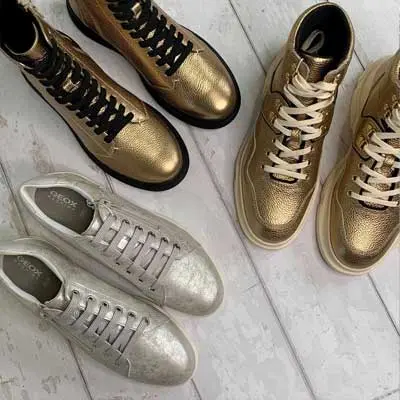 gold silver shoes